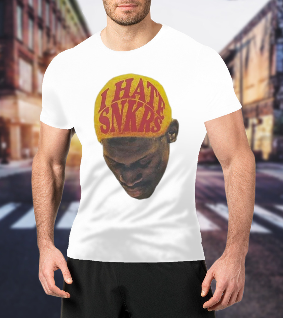 I Hate Snkrs Retro Style Bold Text On Yellow Hat T-Shirt