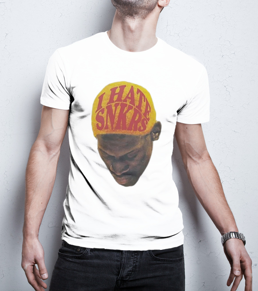 I Hate Snkrs Retro Style Bold Text On Yellow Hat T-Shirt
