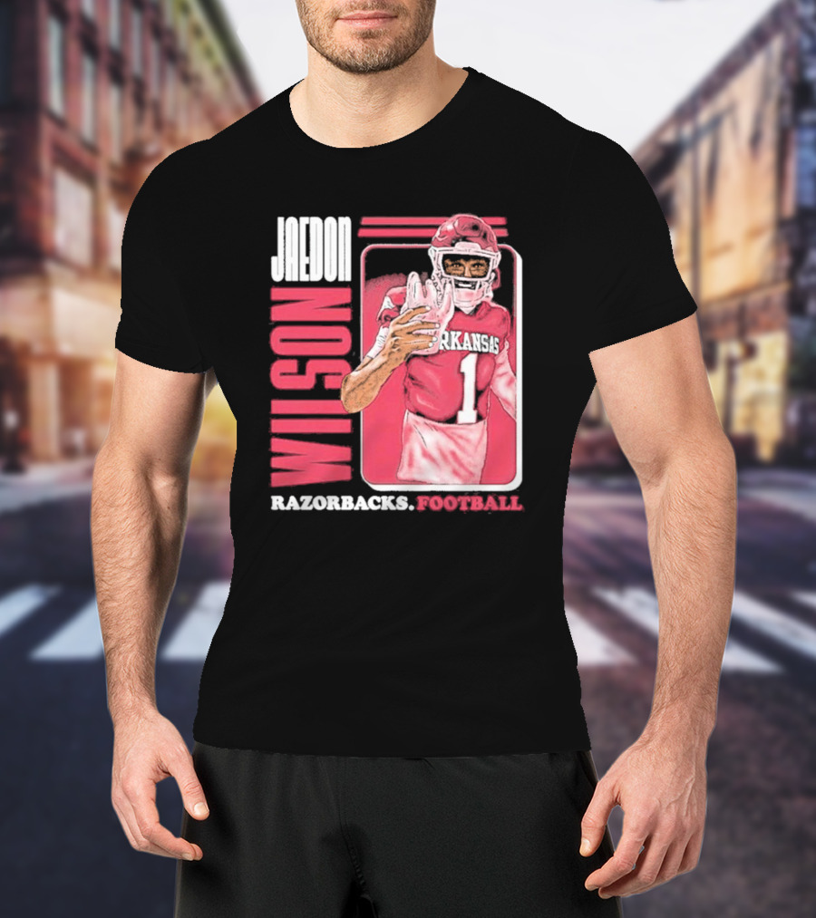 Jaedon Wilson Arkansas Razorbacks Football Cartoon Player T-Shirt