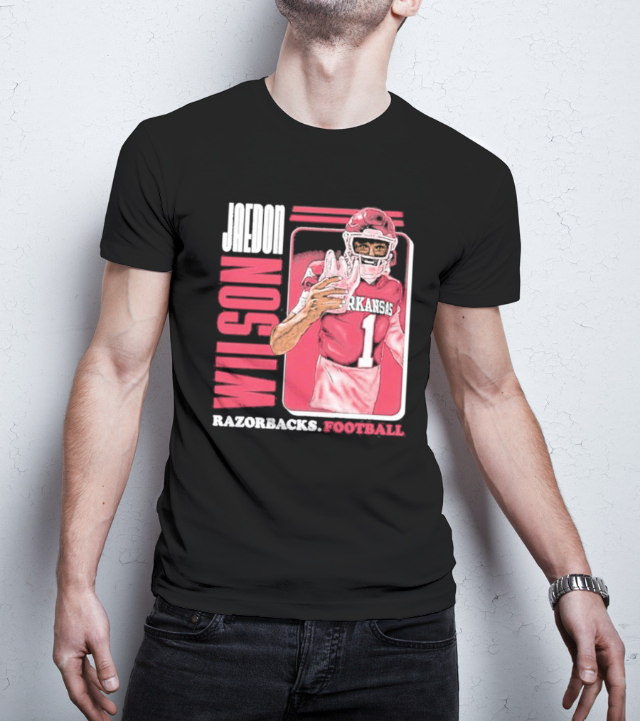 Jaedon Wilson Arkansas Razorbacks Football Cartoon Player T-Shirt