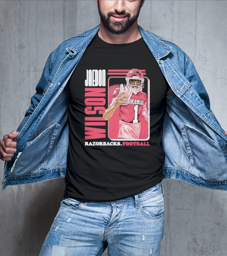 Jaedon Wilson Arkansas Razorbacks Football Cartoon Player T-Shirt