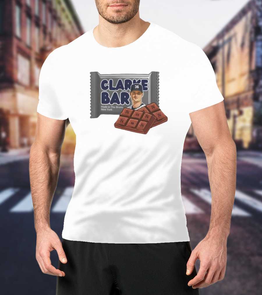 Clarke Bar Made In The Bronx New York Chocolate Baseball 36 Yankees CS T-Shirt