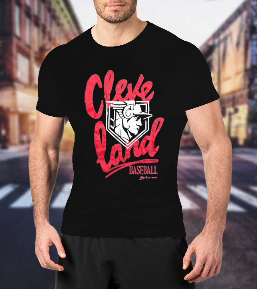Cleveland Baseball Guardian Script T-Shirt