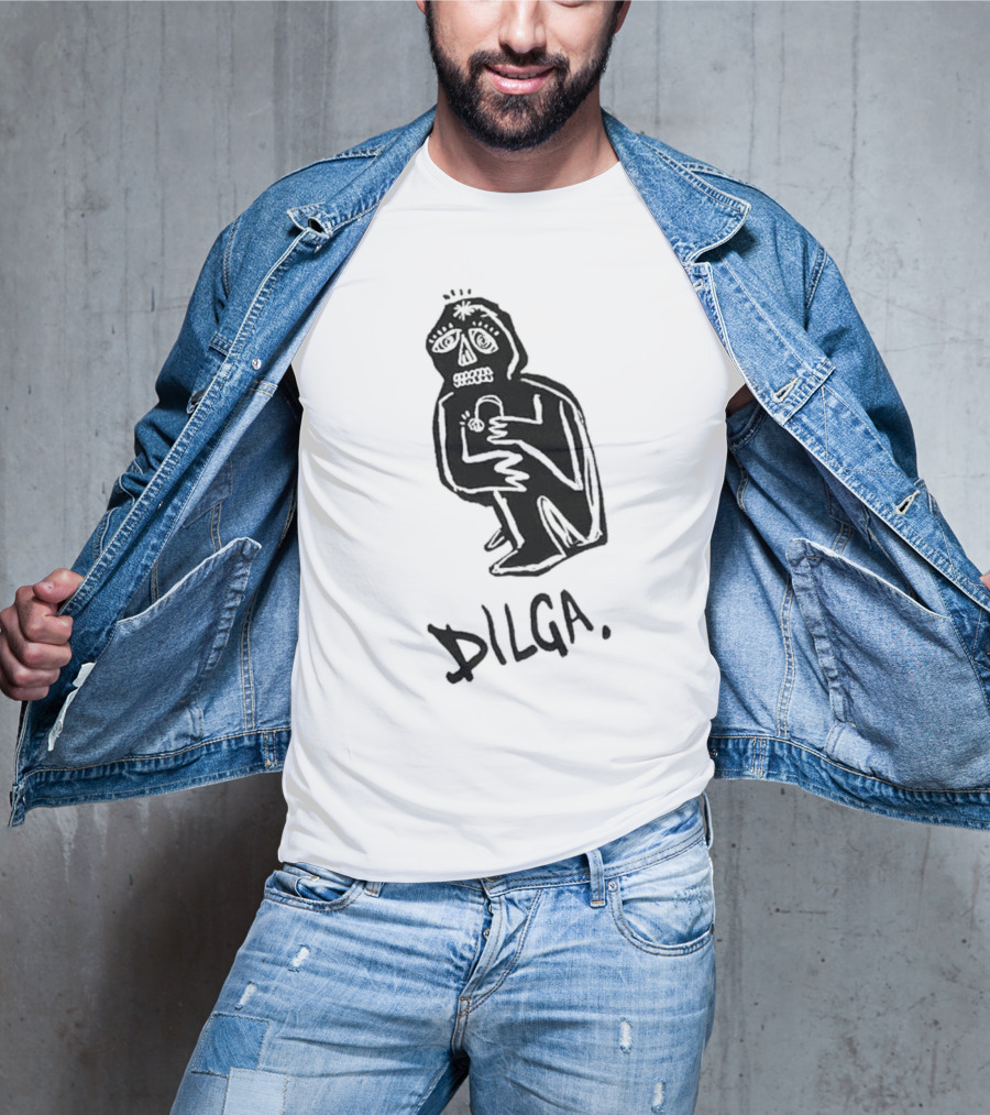 DILGA Boxy Character Holding Lock T-Shirt