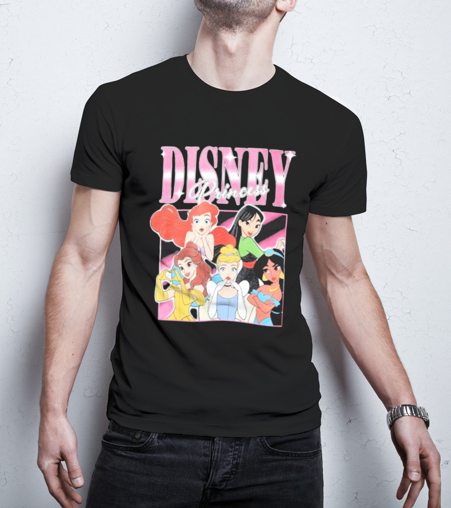 Disney Princess Group Ariel Belle Cinderella Jasmine Mulan T-Shirt