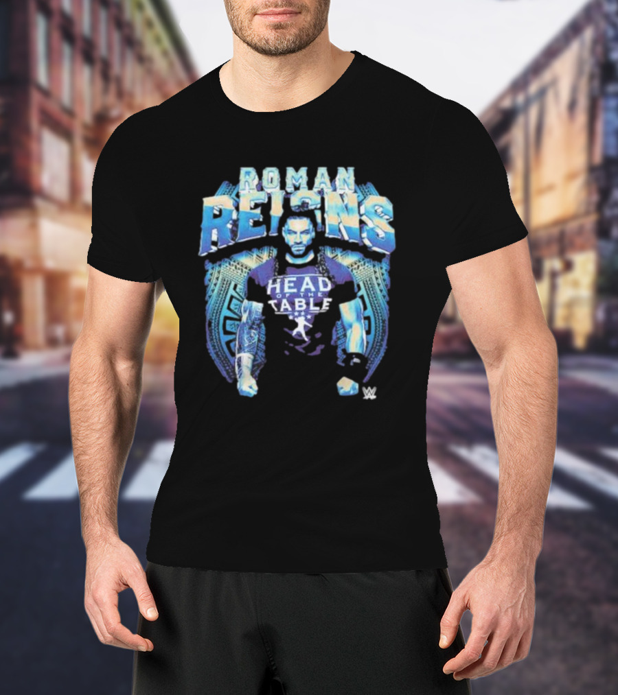 Roman Reigns Head Of The Table WWE Blue Warrior T-Shirt