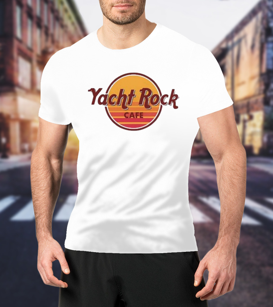 Yacht Rock Cafe Retro Sunset Circle T-Shirt