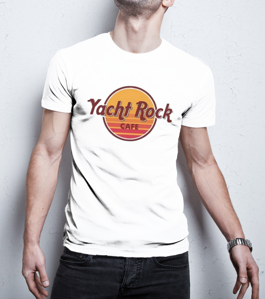 Yacht Rock Cafe Retro Sunset Circle T-Shirt