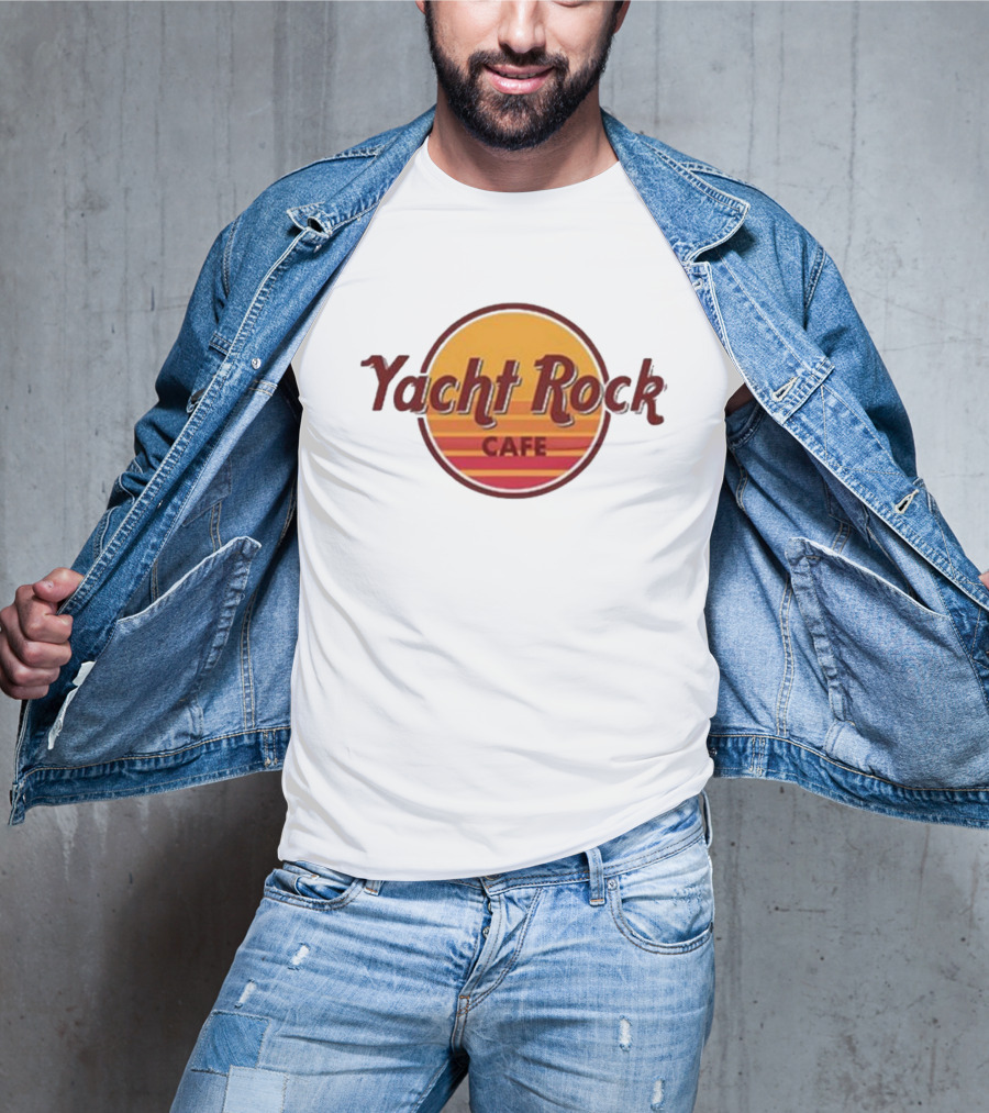 Yacht Rock Cafe Retro Sunset Circle T-Shirt