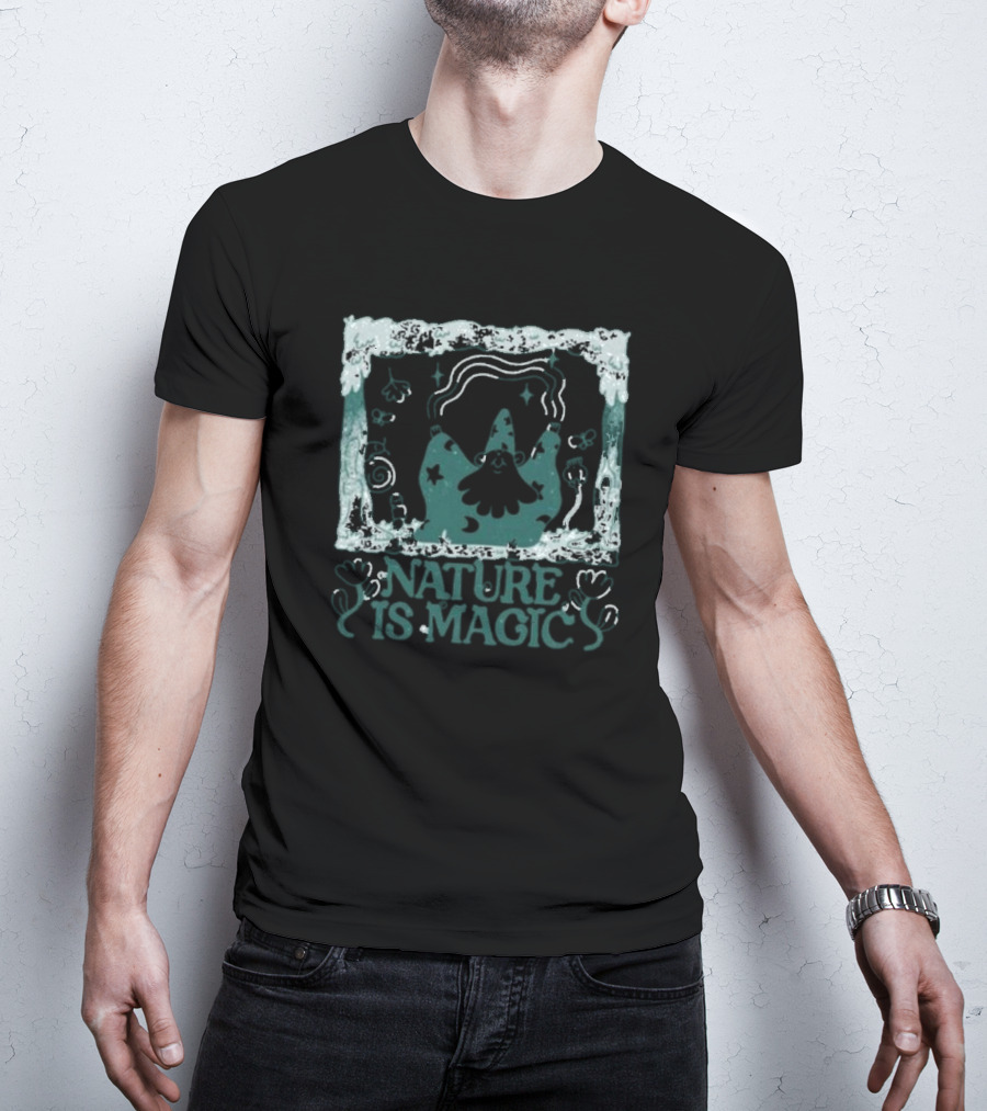 Nature Is Magic Wizard Stars And Flowers T-Shirt