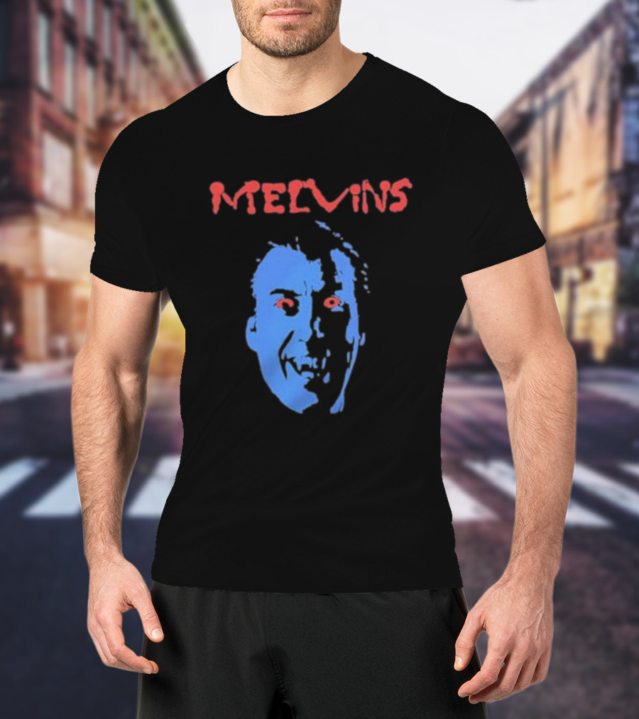 Melvins Christopher Iconic Blue Face With Red Eyes T-Shirt