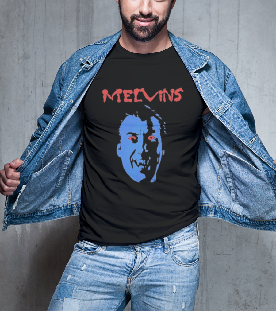 Melvins Christopher Iconic Blue Face With Red Eyes T-Shirt