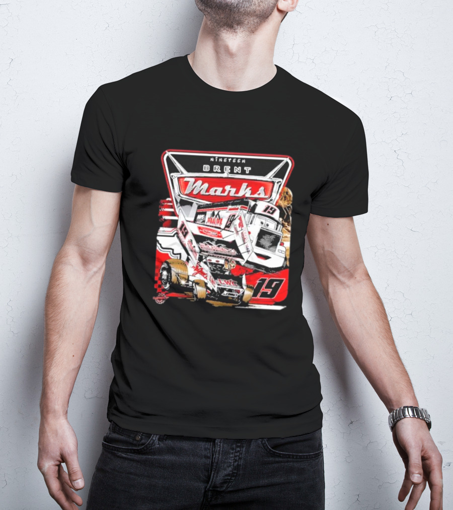 Nineteen Brent Marks Racing Car 19 Motorsport T-Shirt