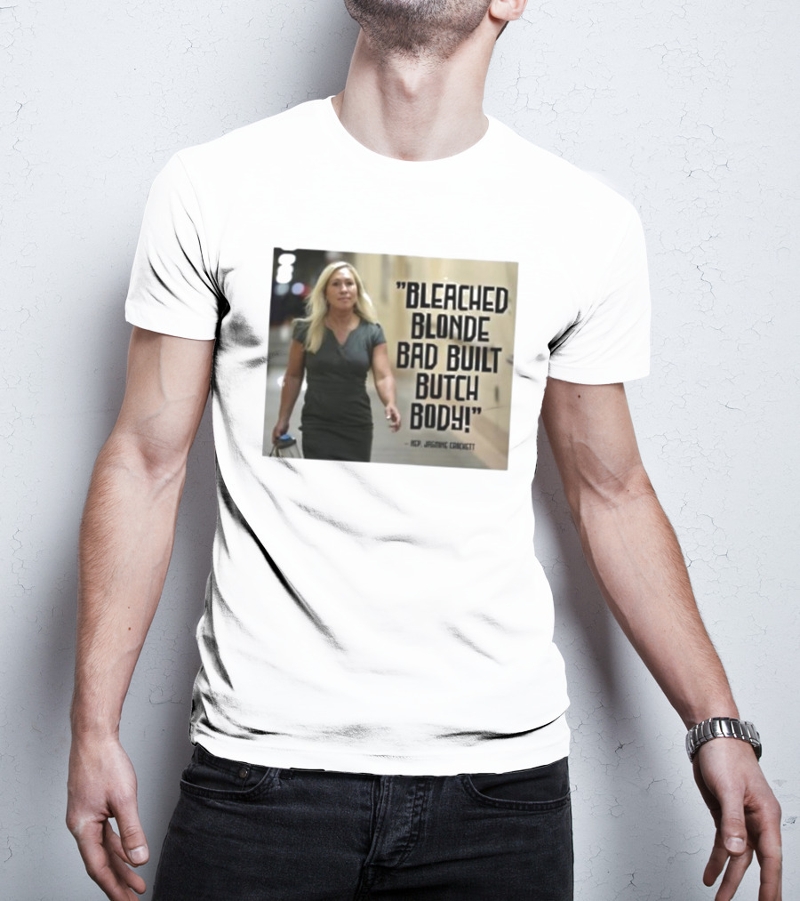 Bleached Blonde Bad Built Butch Body ACP Jamming Crockett T-Shirt