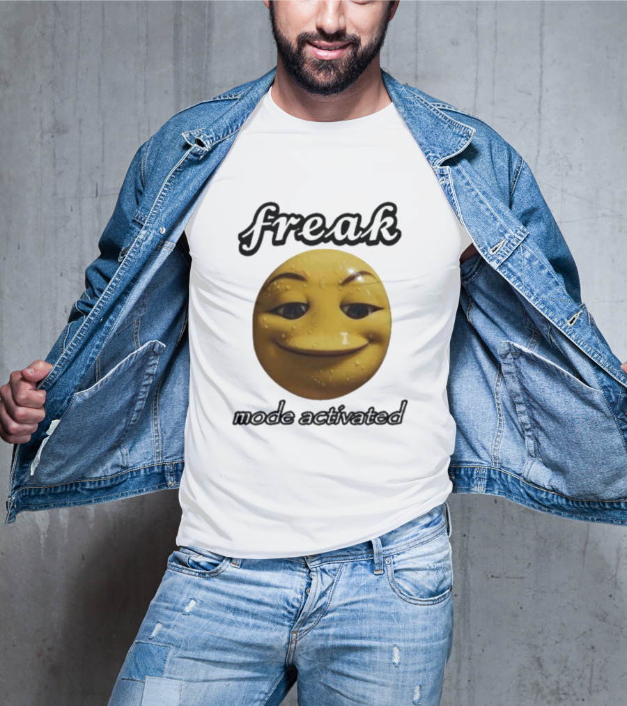 Freak Mode Activated Smirking Face Emoji Dark Humor T-Shirt