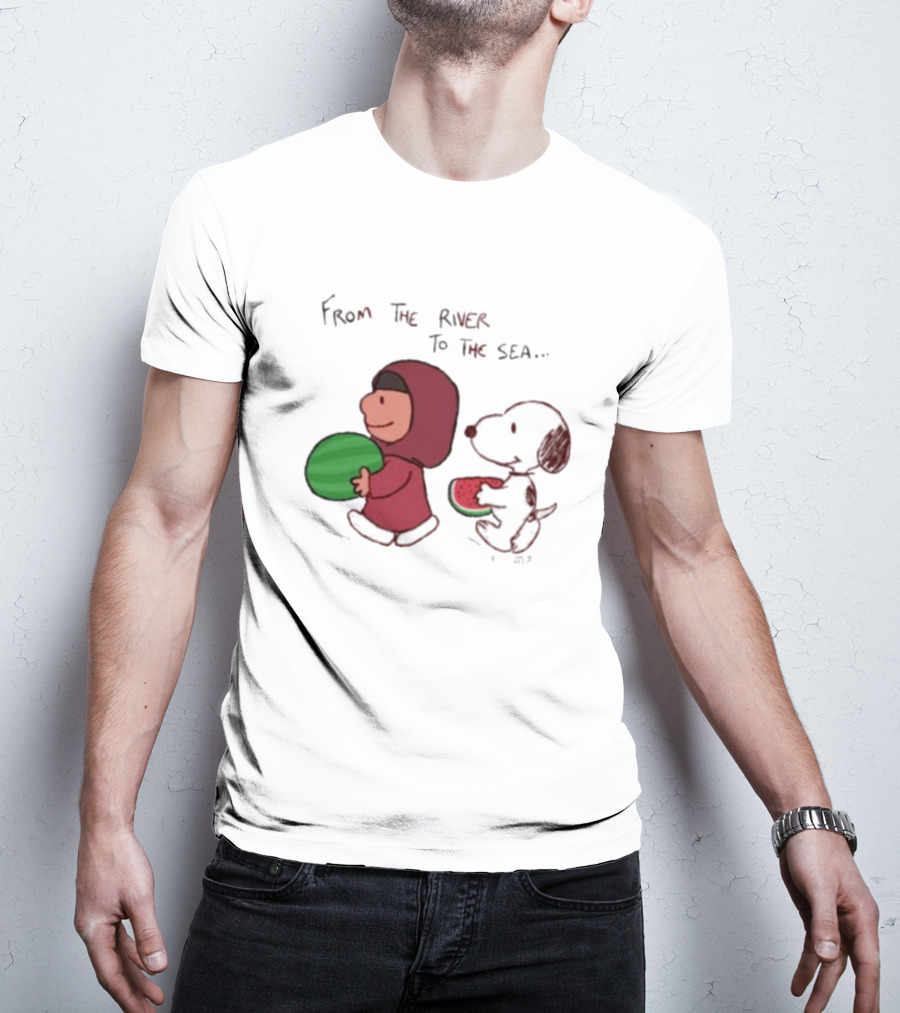 From The River To The Sea Peanuts Watermelon Walk T-Shirt