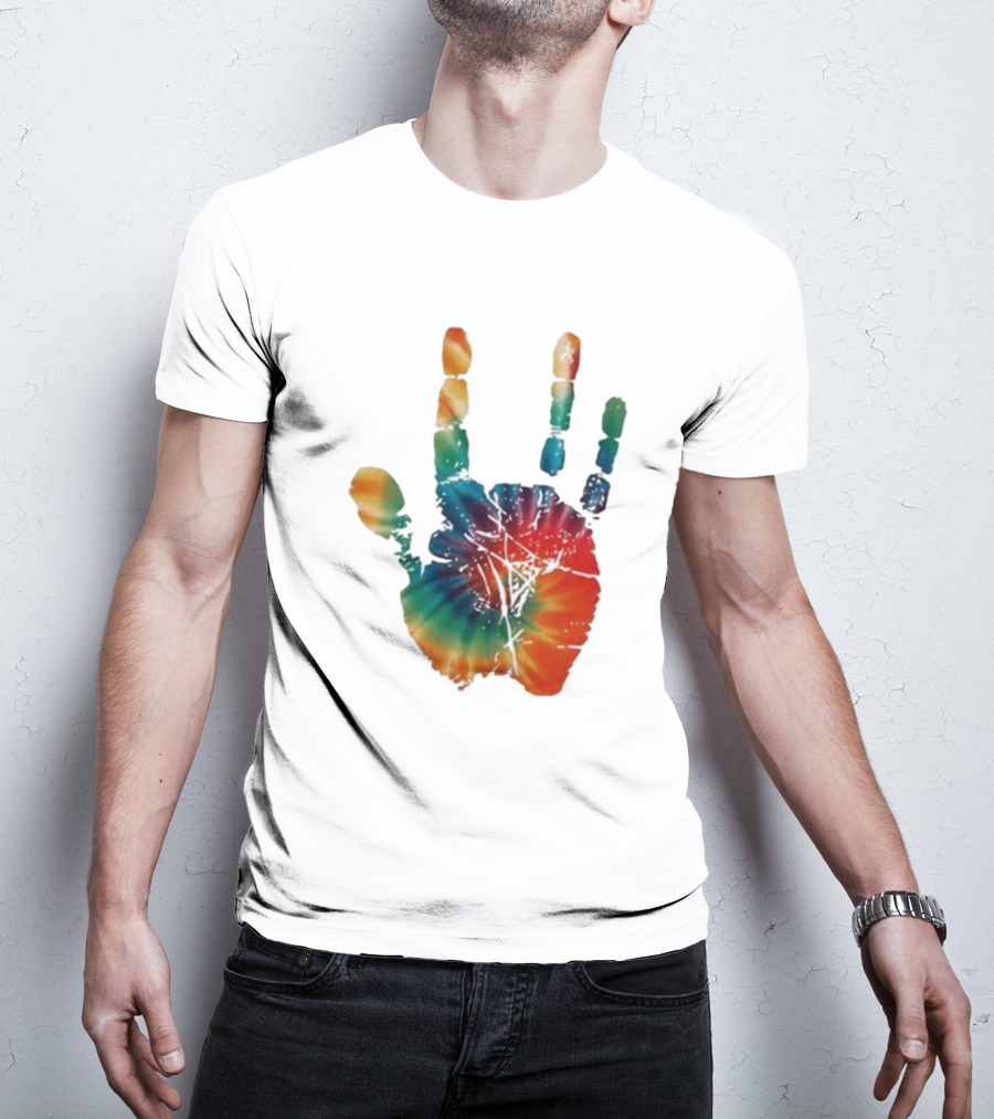 Happy Pride Month Tie-Dye Handprint T-Shirt
