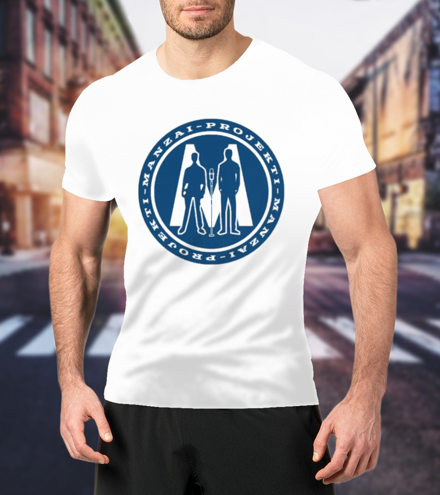 Manzai Projekti Circle Logo With Silhouetted Figures T-Shirt
