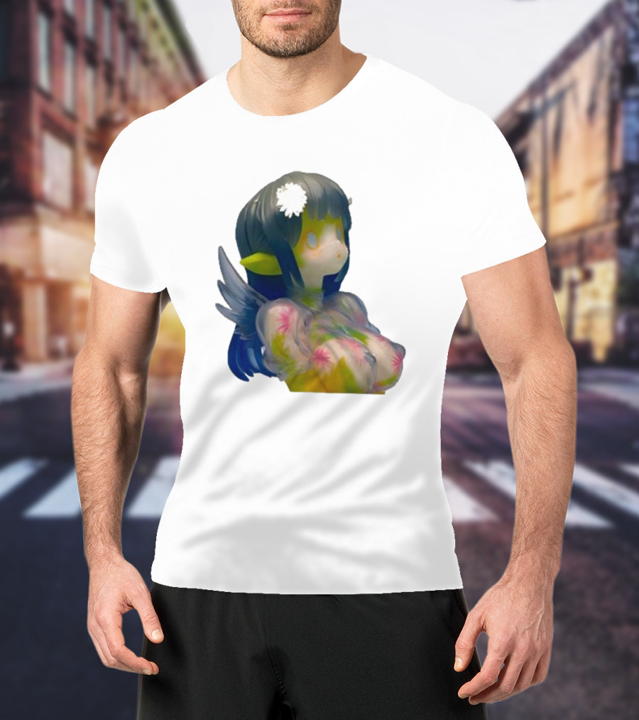 Kikillopieces Makino Fantasy Figurine With Elf Ears And Floral T-Shirt