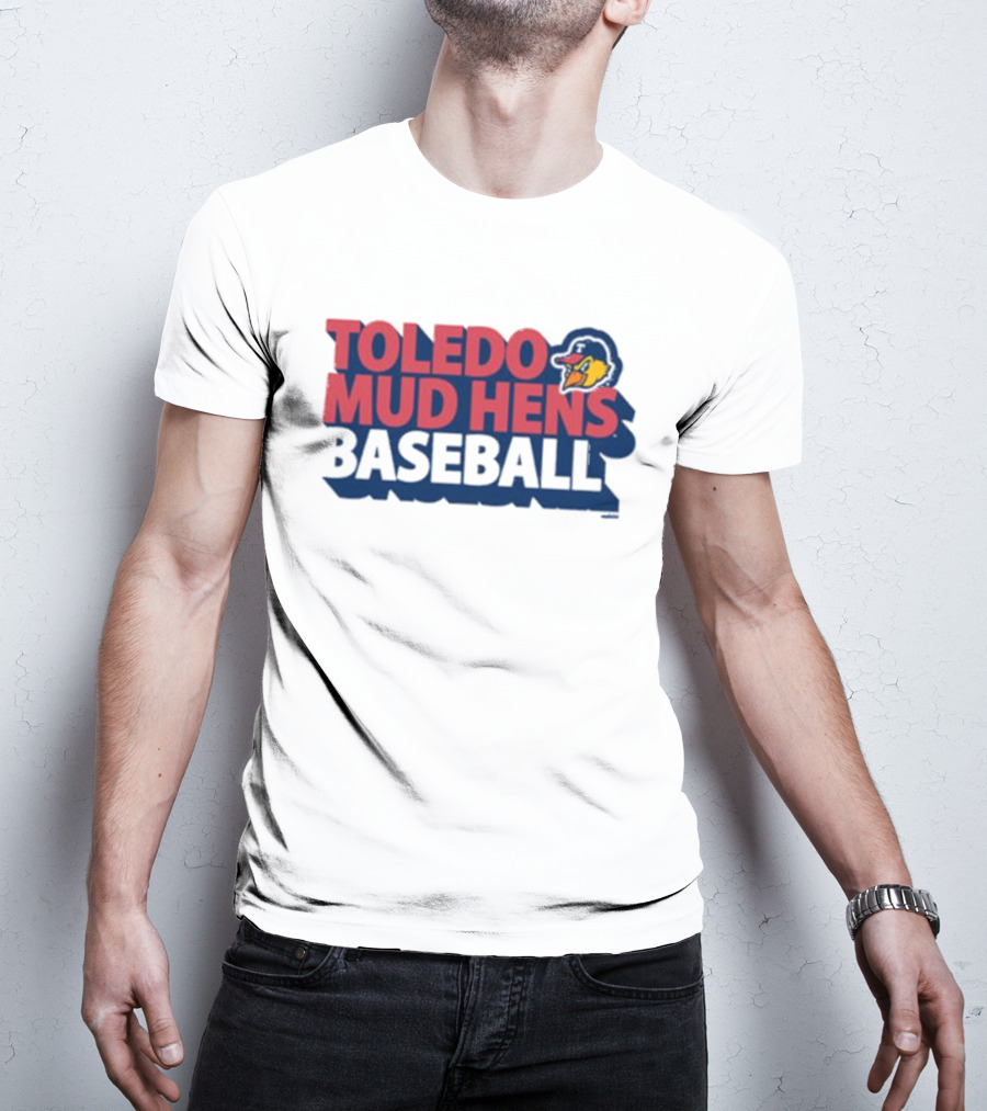 Toledo Mud Hens Baseball Logo With Iconic Classic Blue Hat And Yellow Cartoon Chicken T-Shirt