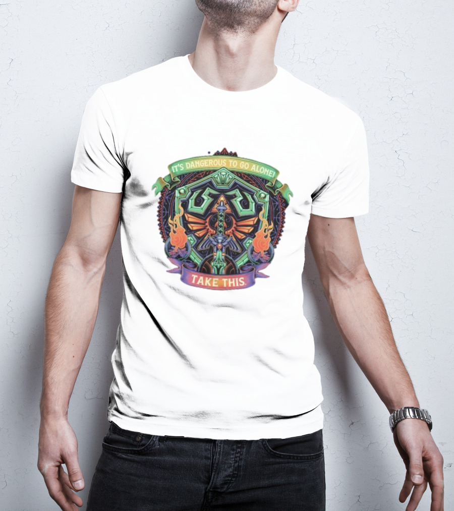 It’s Dangerous To Go Alone Take This Hylian Symbol And Master Sword T-Shirt
