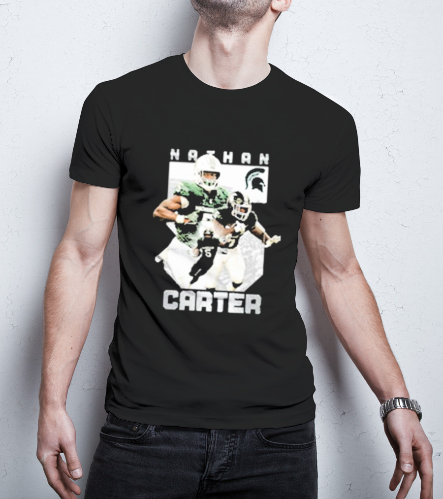 Michigan State Football Nathan Carter Player Collage T-Shirt