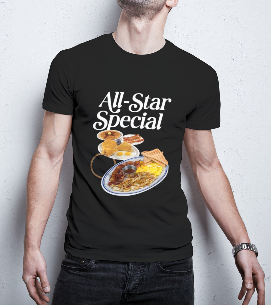 All Star Special Breakfast Eggs Pancakes Bacon Toast Waffles Hashbrowns T-Shirt