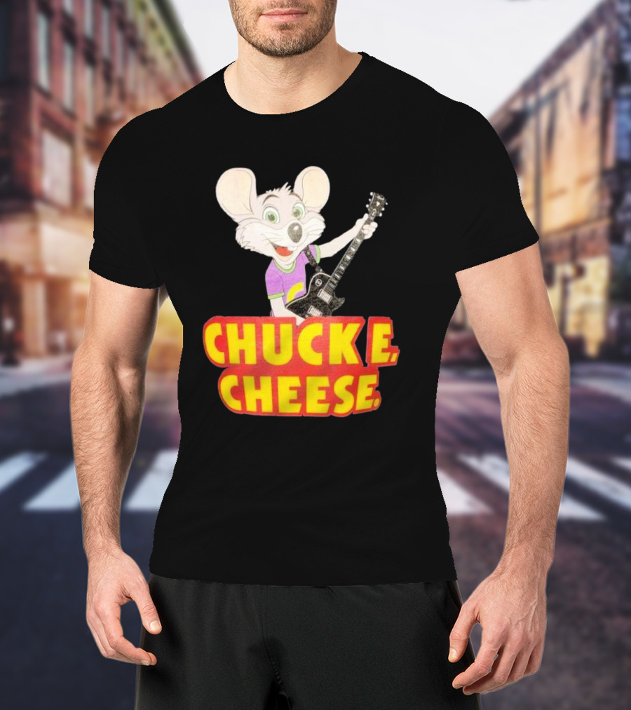 Chuck E Cheese Logo Rat With Guitar T-Shirt