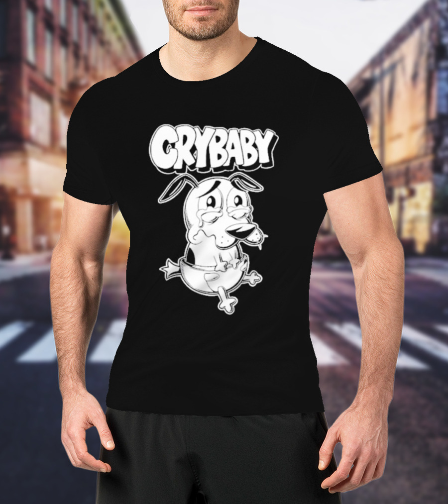 CRYBABY Olafh Ace Tearful Cartoon Dog T-Shirt
