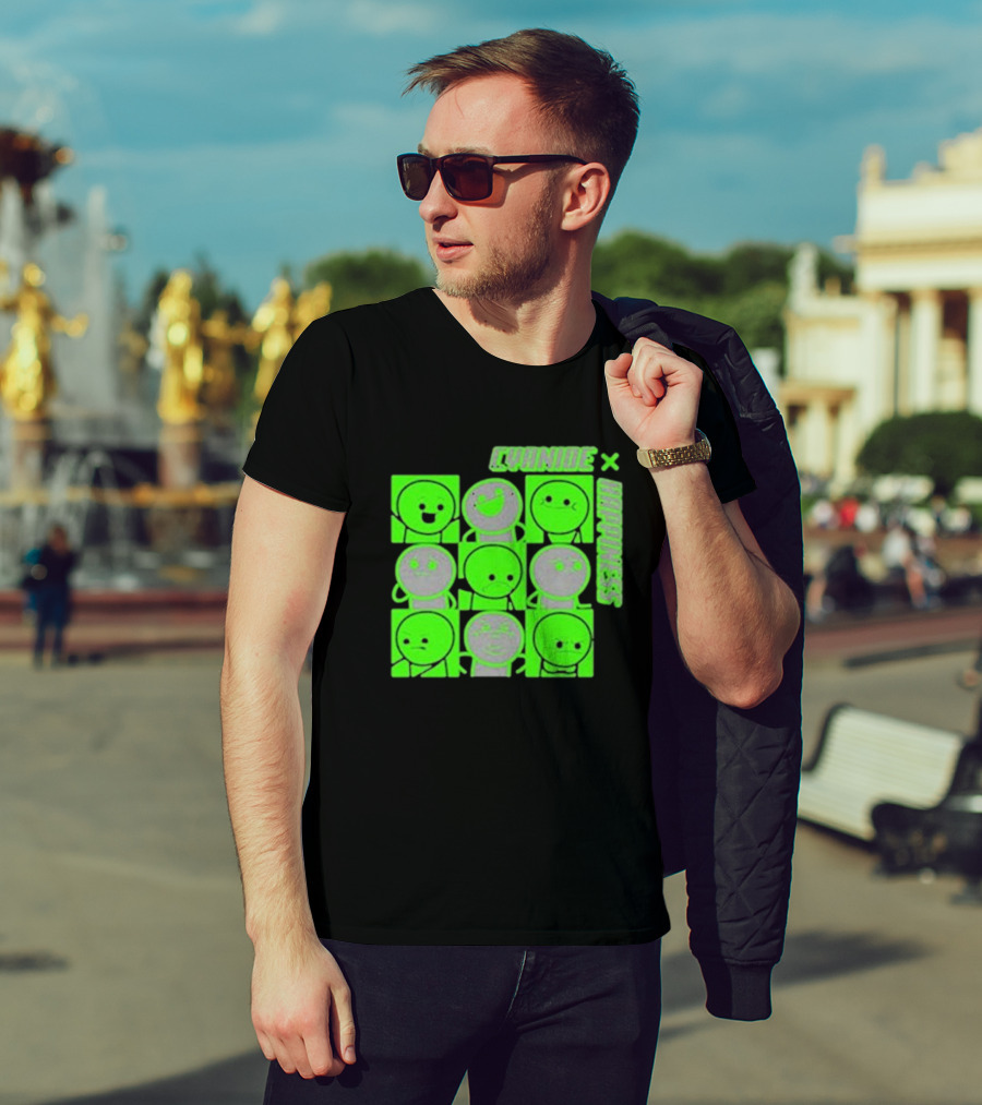 Cyanide X Happiness Neon Green Faces T-Shirt