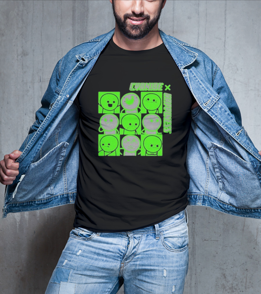 Cyanide X Happiness Neon Green Faces T-Shirt