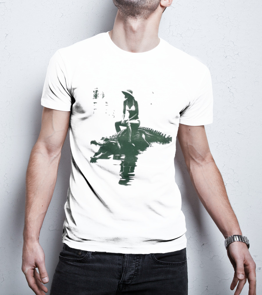 El Cocodrilo Girl In Swimwear Riding Crocodile Iconic Adventure T-Shirt