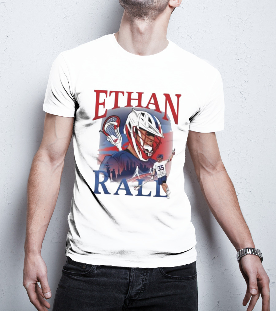 Ethan Rall Lacrosse Helmet Player Illustration 35 T-Shirt
