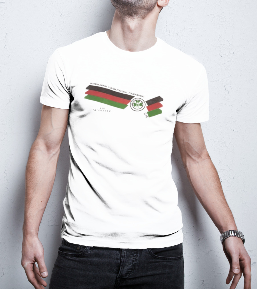 International Youth Football Tournament VIII Ni Milk Cup Four-Leaf Clover Stripe T-Shirt
