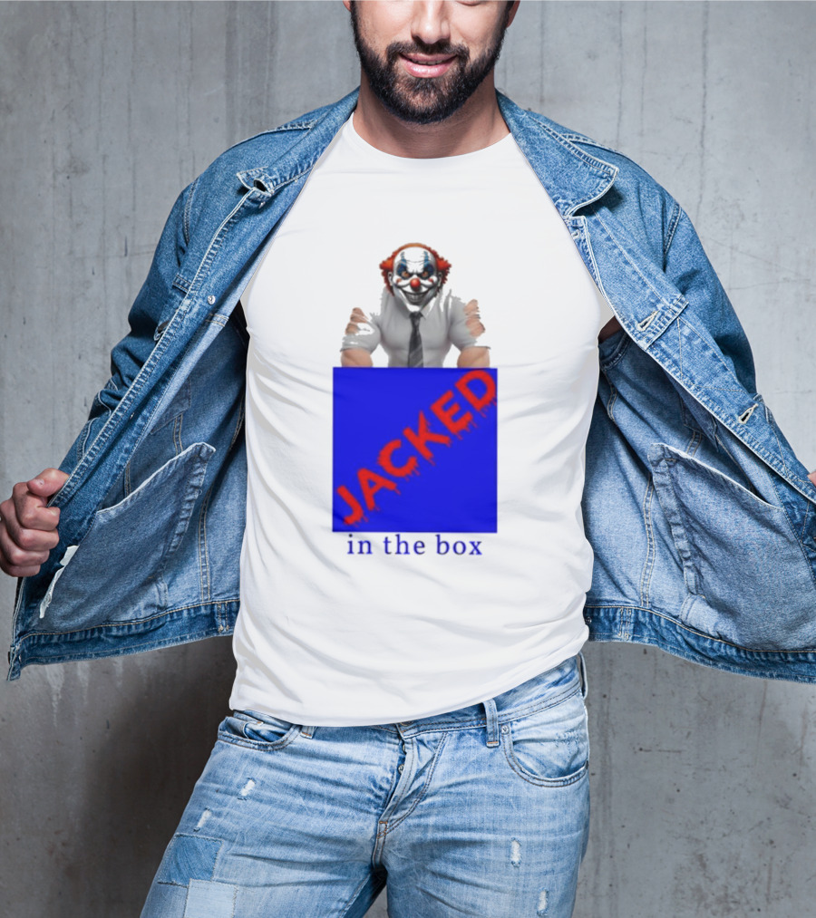 JACKED In The Box Clown Concept With Red-Blue Contrast T-Shirt