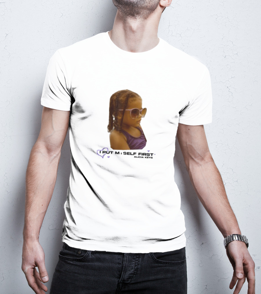 Keys Affirmations I Put Myself First Heart Sunglasses T-Shirt