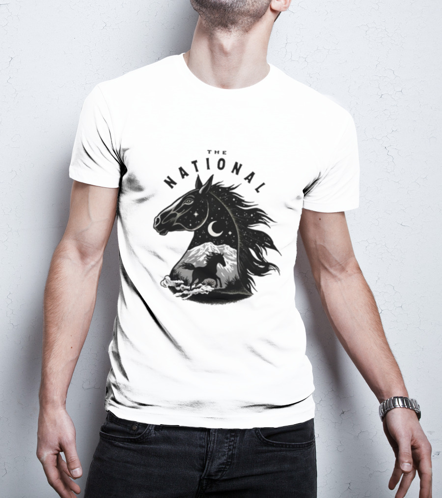 The National Mustang Starry Night Landscape Horse T-Shirt