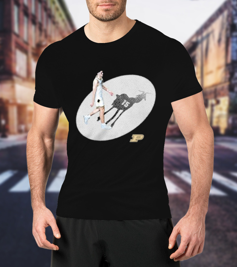 Edey Goat 15 Purdue Boilermakers Shadow Athlete T-Shirt