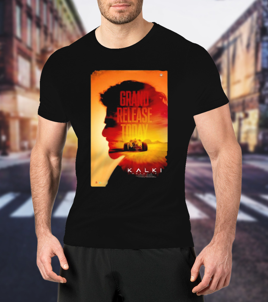 Grand Release Today Kalki Silhouette And Racing Car T-Shirt