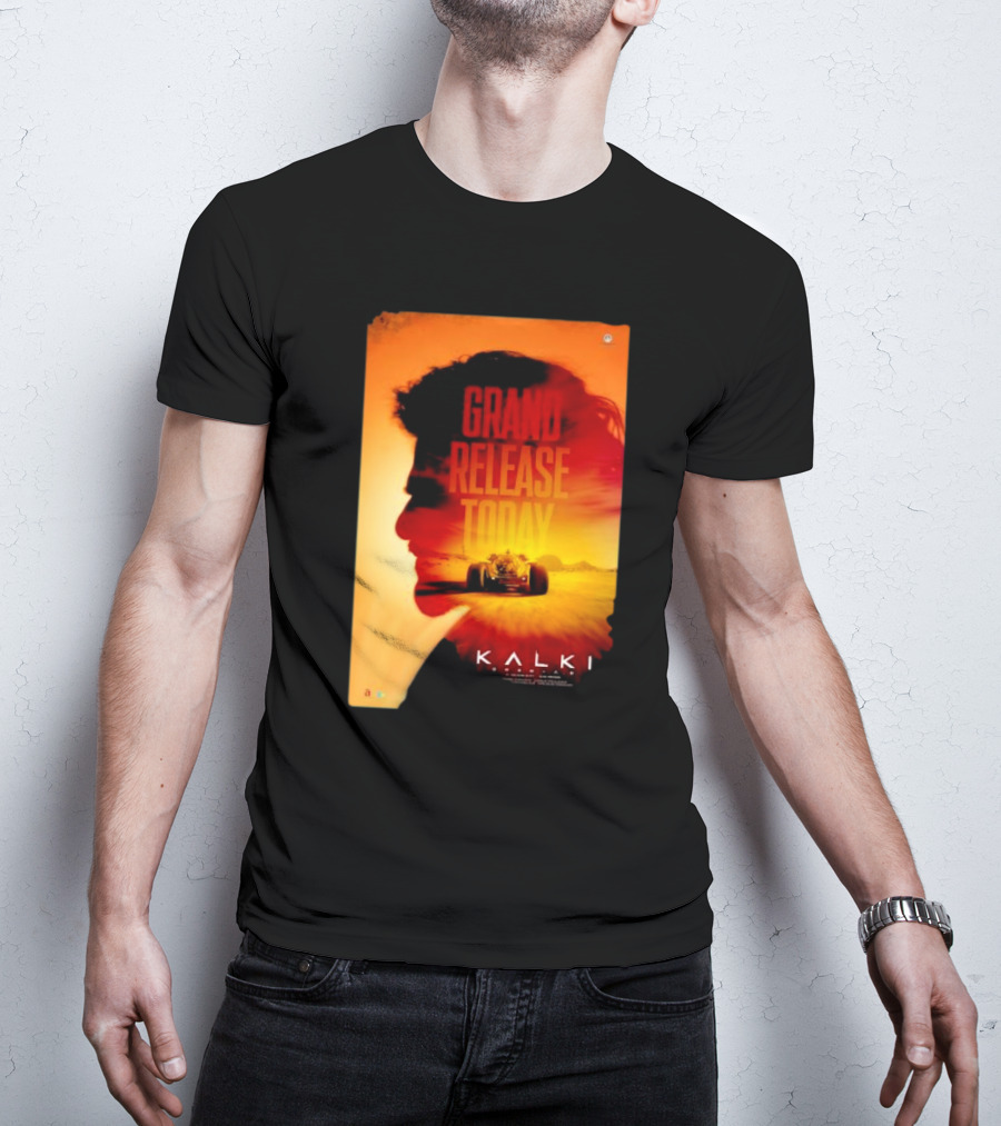 Grand Release Today Kalki Silhouette And Racing Car T-Shirt