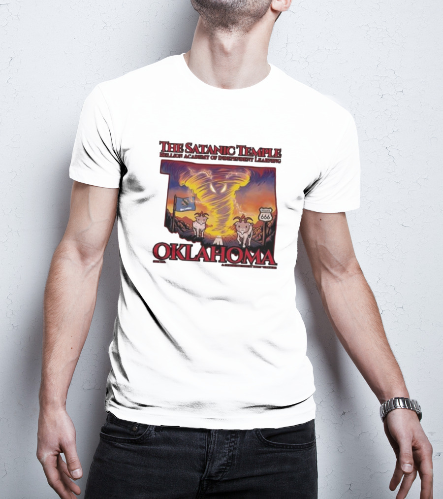 The Satanic Temple Campaign Oklahoma Route 666 Tornado Goats T-Shirt