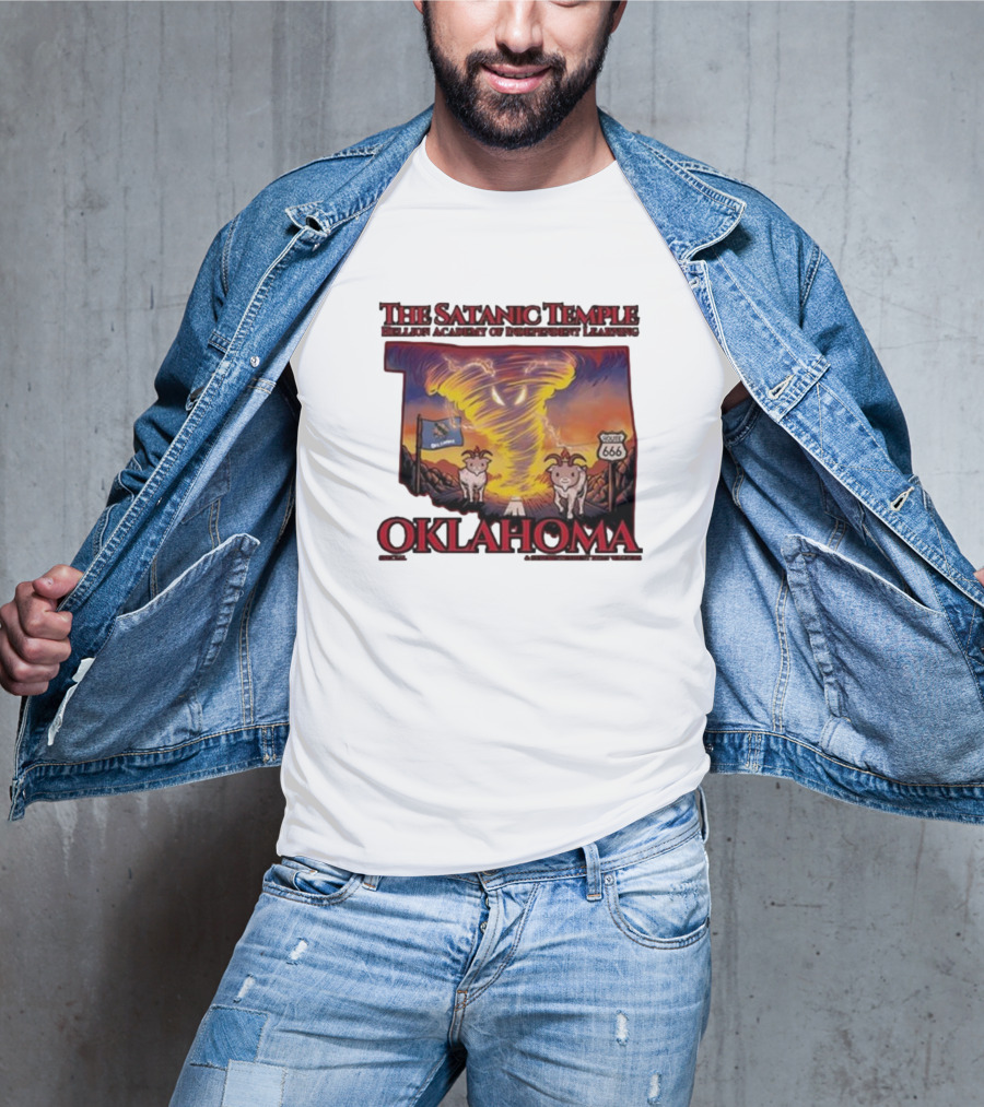 The Satanic Temple Campaign Oklahoma Route 666 Tornado Goats T-Shirt
