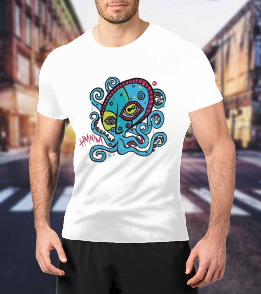 HMNIM Hi My Name Is Mark Cubist Octopus Mask T-Shirt