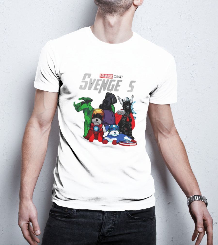 Marvel Avengers Schnauzer Svengers Dogs Superheroes T-Shirt