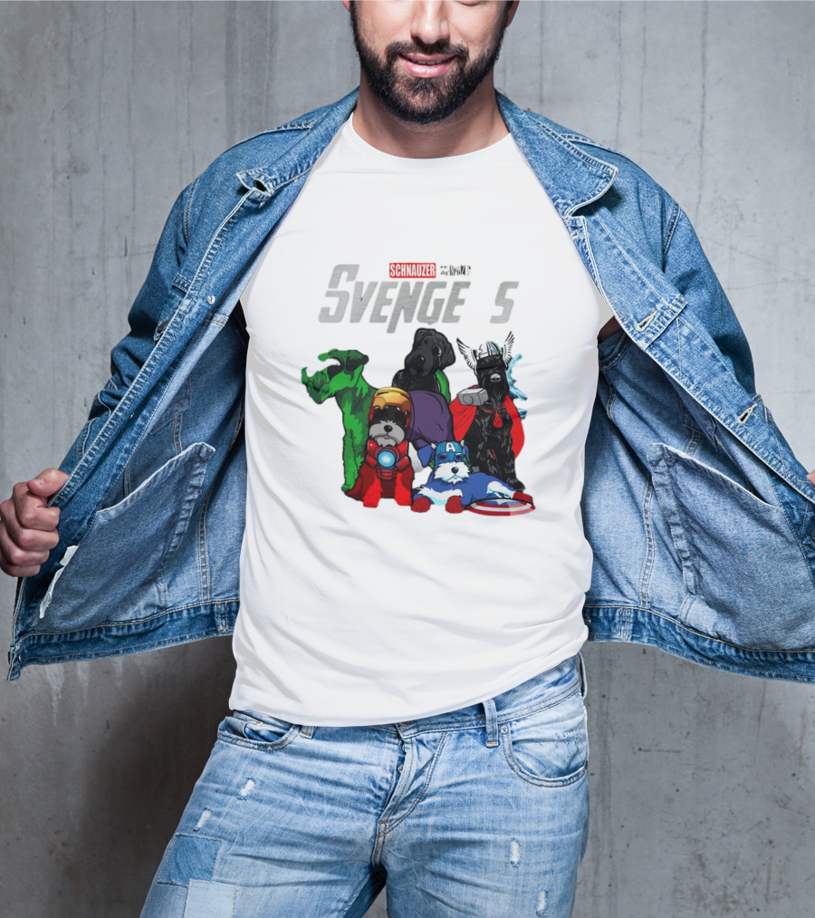 Marvel Avengers Schnauzer Svengers Dogs Superheroes T-Shirt