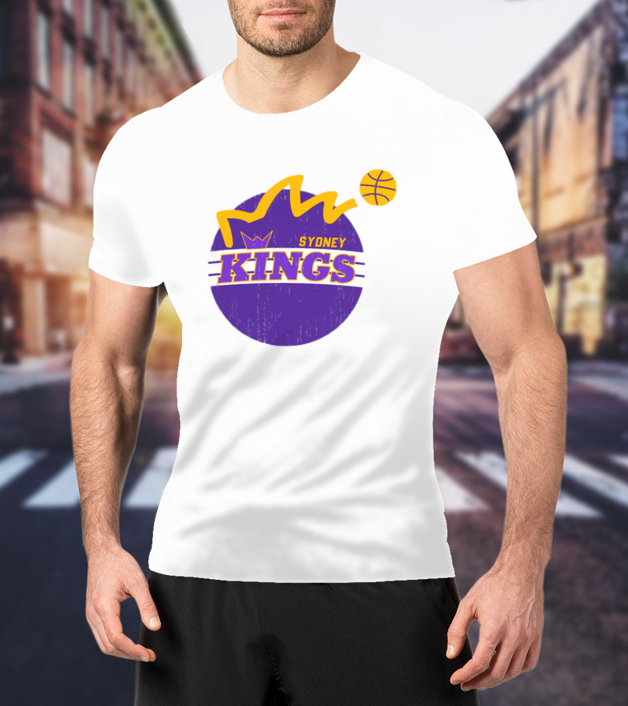 NBL Store Sydney Kings 22-23 Heritage Purple Basketball Logo Crown T-Shirt