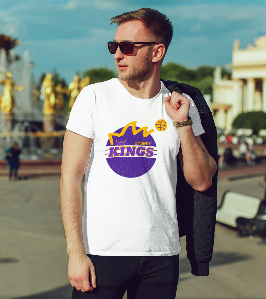 NBL Store Sydney Kings 22-23 Heritage Purple Basketball Logo Crown T-Shirt