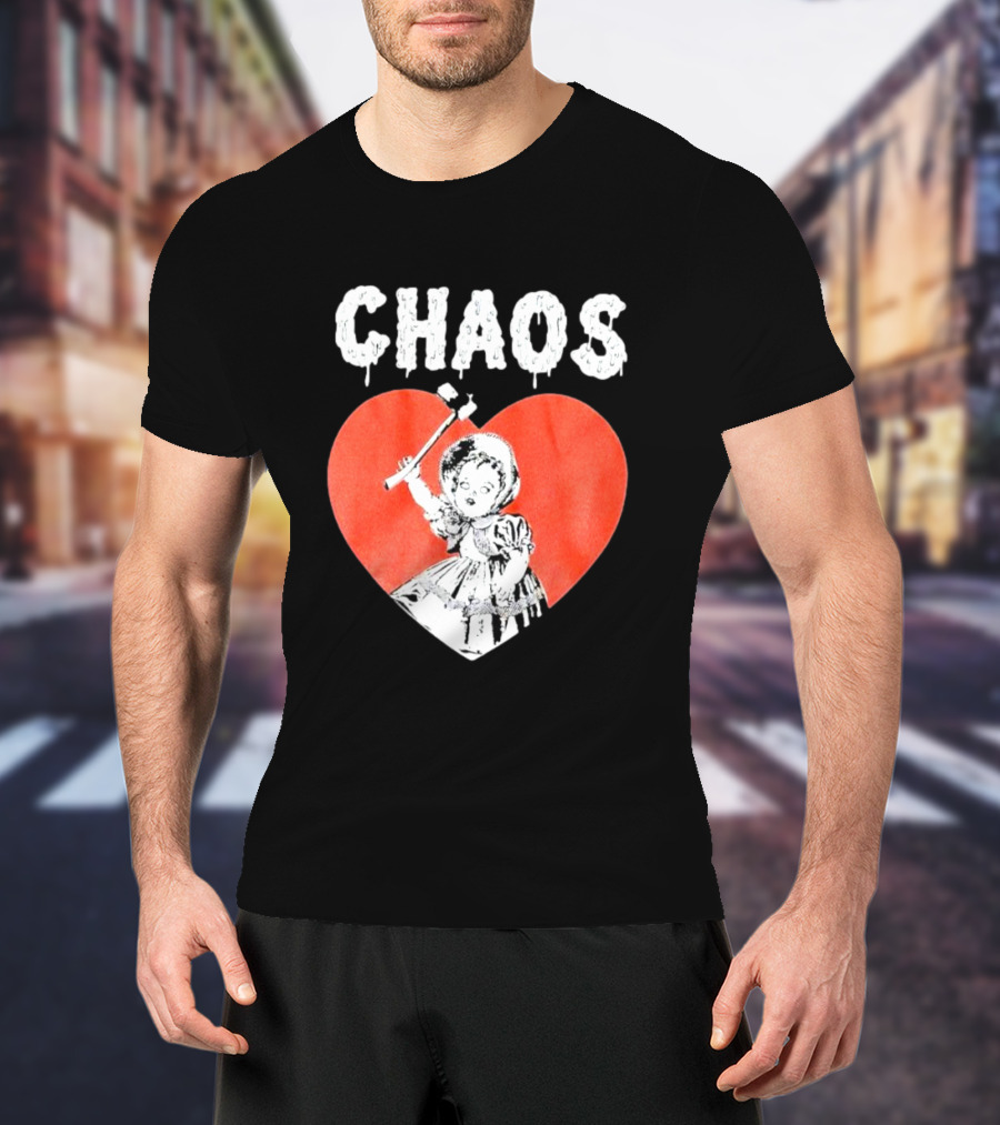 Chaos Heart With Girl Holding Bat T-Shirt