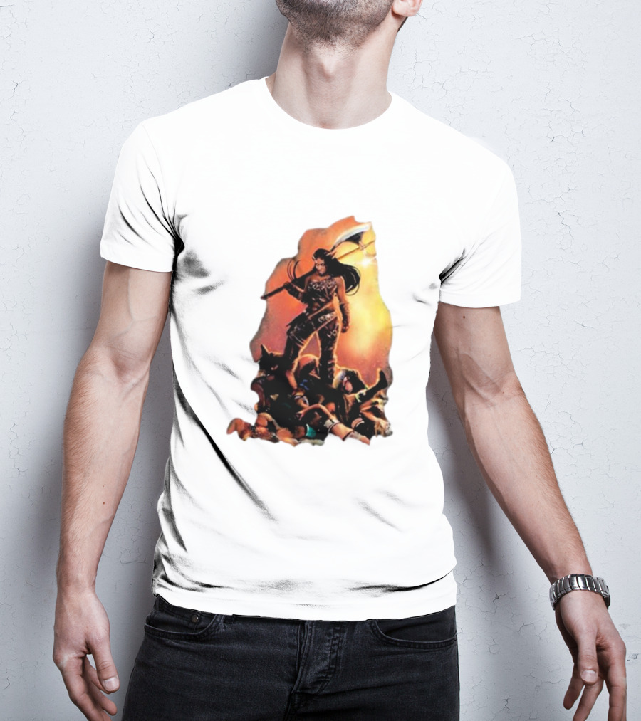 Athena Palmer Warrior Standing Over Fallen Warriors T-Shirt