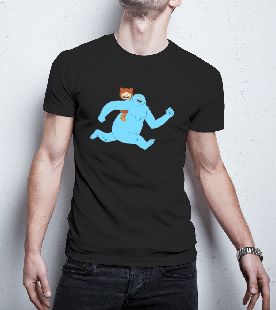 Bigfoot Society The Great North Blue Yeti Cartoon Character T-Shirt